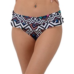 Boho Geometric Frill Bikini Bottom by tmsartbazaar