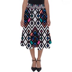 Boho Geometric Perfect Length Midi Skirt by tmsartbazaar