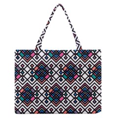 Boho Geometric Zipper Medium Tote Bag by tmsartbazaar
