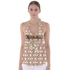 Squares And Diamonds Babydoll Tankini Top by tmsartbazaar