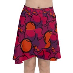 Abstract Camo Chiffon Wrap Front Skirt by tmsartbazaar