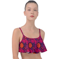 Abstract Camo Frill Bikini Top by tmsartbazaar
