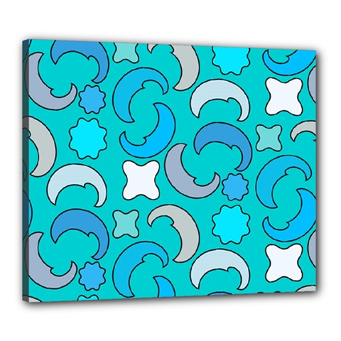 Cloudy Blue Moon Canvas 24  X 20  (stretched) by tmsartbazaar