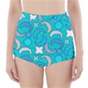 Cloudy Blue Moon High-Waisted Bikini Bottoms View1
