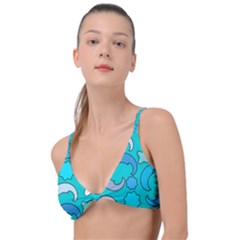 Cloudy Blue Moon Knot Up Bikini Top by tmsartbazaar