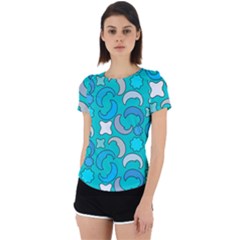 Cloudy Blue Moon Back Cut Out Sport Tee by tmsartbazaar