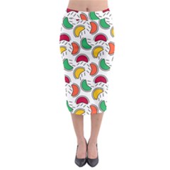 Geometric Fruity Midi Pencil Skirt by tmsartbazaar