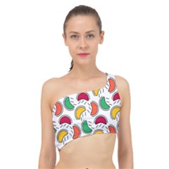 Geometric Fruity Spliced Up Bikini Top  by tmsartbazaar