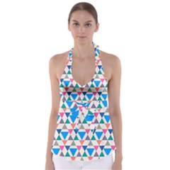 Multicolor Triangle Babydoll Tankini Top by tmsartbazaar