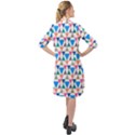 Multicolor Triangle Long Sleeve Mini Shirt Dress View2