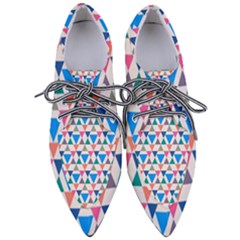 Multicolor Triangle Pointed Oxford Shoes by tmsartbazaar