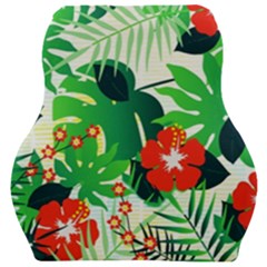 Tropical Leaf Flower Digital Car Seat Velour Cushion  by Mariart