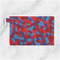 Red and Blue Camouflage Pattern Canvas Cosmetic Bag (Large) View1