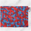 Red and Blue Camouflage Pattern Canvas Cosmetic Bag (XXXL) View2