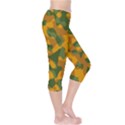 Green and Orange Camouflage Pattern Capri Leggings  View4