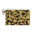 Black Yellow Brown Camouflage Pattern Canvas Cosmetic Bag (Medium) View1