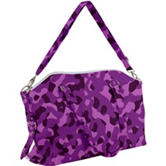 Dark Purple Camouflage Pattern Canvas Crossbody Bag by SpinnyChairDesigns