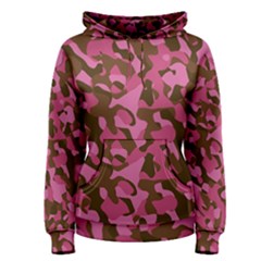 Pink And Brown Camouflage Women s Pullover Hoodie by SpinnyChairDesigns
