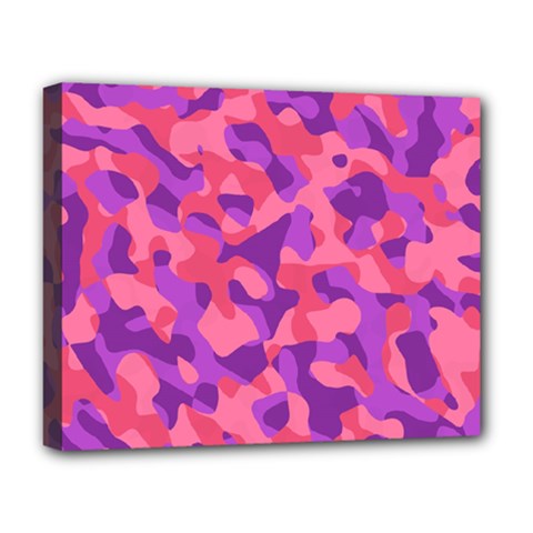 Pink And Purple Camouflage Deluxe Canvas 20  X 16  (stretched) by SpinnyChairDesigns