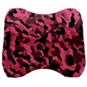 Black and Pink Camouflage Pattern Velour Head Support Cushion View1