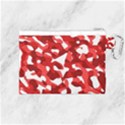 Red and White Camouflage Pattern Canvas Cosmetic Bag (Medium) View2