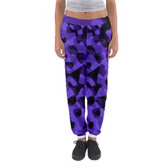 Purple Black Camouflage Pattern Women s Jogger Sweatpants by SpinnyChairDesigns