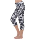 Grey and White Camouflage Pattern Capri Yoga Leggings View2