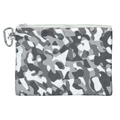 Grey And White Camouflage Pattern Canvas Cosmetic Bag (xl) by SpinnyChairDesigns