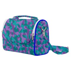 Purple And Teal Camouflage Pattern Satchel Shoulder Bag by SpinnyChairDesigns