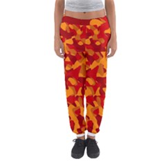 Red And Orange Camouflage Pattern Women s Jogger Sweatpants by SpinnyChairDesigns
