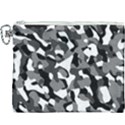 Black and White Camouflage Pattern Canvas Cosmetic Bag (XXXL) View1
