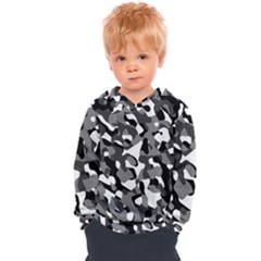 Black And White Camouflage Pattern Kids  Overhead Hoodie by SpinnyChairDesigns