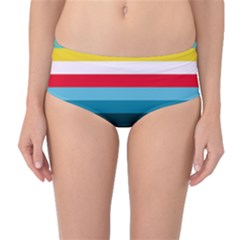 Sea Water Mid-waist Bikini Bottoms by tmsartbazaar