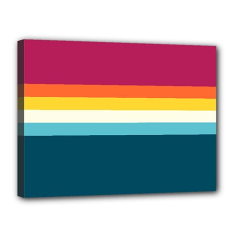 70s Vintage Stripes Canvas 16  X 12  (stretched) by tmsartbazaar