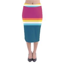 70s Vintage Stripes Velvet Midi Pencil Skirt by tmsartbazaar
