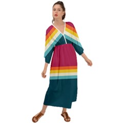 70s Vintage Stripes Grecian Style  Maxi Dress by tmsartbazaar