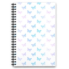 Light Blue Pink Butterflies Pattern 5 5  X 8 5  Notebook by SpinnyChairDesigns