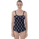 Grey Aliens Extraterrestrials UFO Faces Twist Front Tankini Set View1