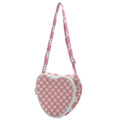 Cute Cat Faces White And Pink Heart Shoulder Bag by SpinnyChairDesigns