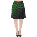 Black and Green Abstract Stripes Gradient Velvet High Waist Skirt View1