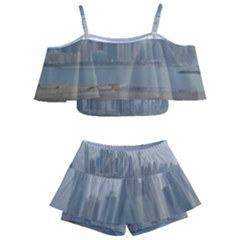 P1020022 Kids  Off Shoulder Skirt Bikini by 45678
