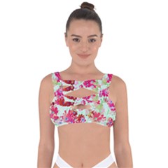  Cosmos Flowers Red Bandaged Up Bikini Top by DinkovaArt