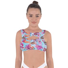 Cosmos Flowers Bandaged Up Bikini Top by DinkovaArt