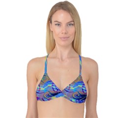 Infinity Painting Blue Reversible Tri Bikini Top by DinkovaArt