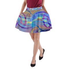 Infinity Painting Blue A-line Pocket Skirt by DinkovaArt