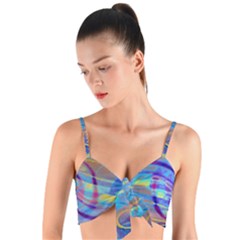 Infinity Painting Blue Woven Tie Front Bralet by DinkovaArt