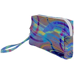 Infinity Painting Blue Wristlet Pouch Bag (small) by DinkovaArt