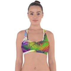  Rainbow Painting Patterns 1 Cross Back Hipster Bikini Top  by DinkovaArt
