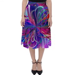Rainbow Painting Pattern 2 Classic Midi Skirt by DinkovaArt
