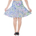 Colorful Pastel Floral Swirl Watercolor Pattern Velvet High Waist Skirt View2